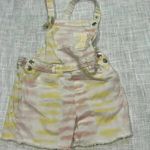 Girls Tie dyed overall shorts size 8